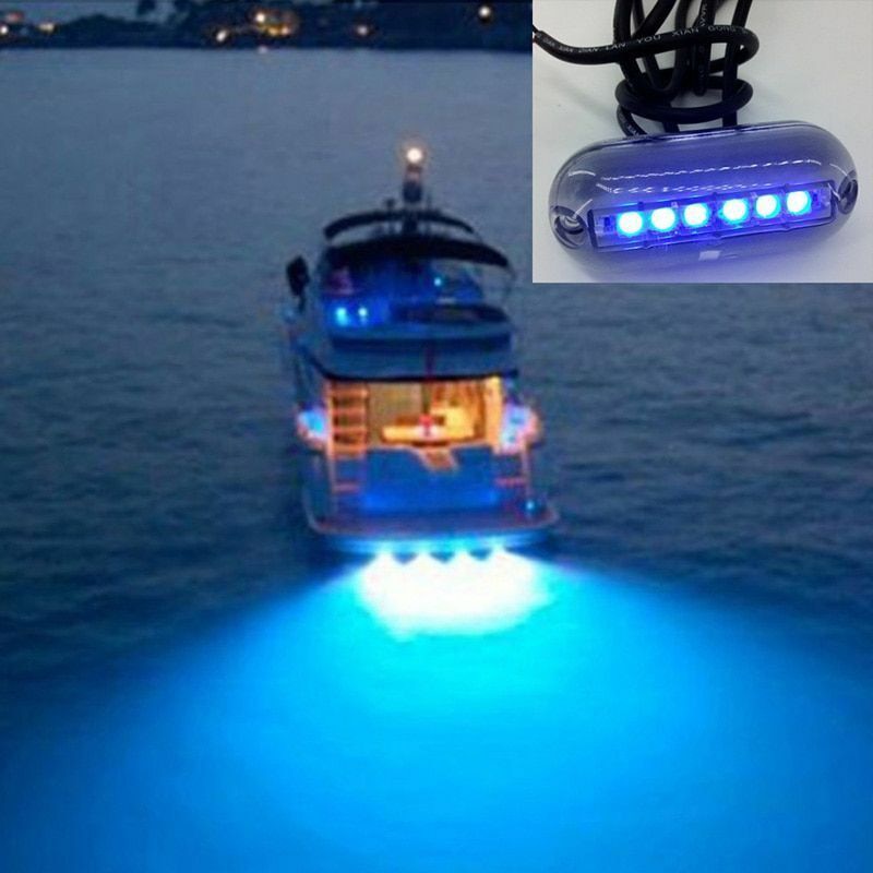 Underwater Light Fishing Marine Boat Night Landscape Lighting 6 LED Waterproof 12V ALI88