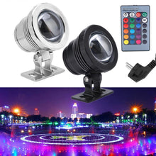 Load image into Gallery viewer, 10W/20W  RGB Led Underwater Light Waterproof IP65 Fountain Pool Ponds Aquarium Tank Lamp 16 color+ Remote controller Spot Lights
