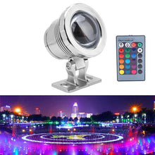 Load image into Gallery viewer, 10W/20W  RGB Led Underwater Light Waterproof IP65 Fountain Pool Ponds Aquarium Tank Lamp 16 color+ Remote controller Spot Lights
