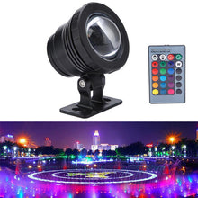 Load image into Gallery viewer, 10W/20W  RGB Led Underwater Light Waterproof IP65 Fountain Pool Ponds Aquarium Tank Lamp 16 color+ Remote controller Spot Lights
