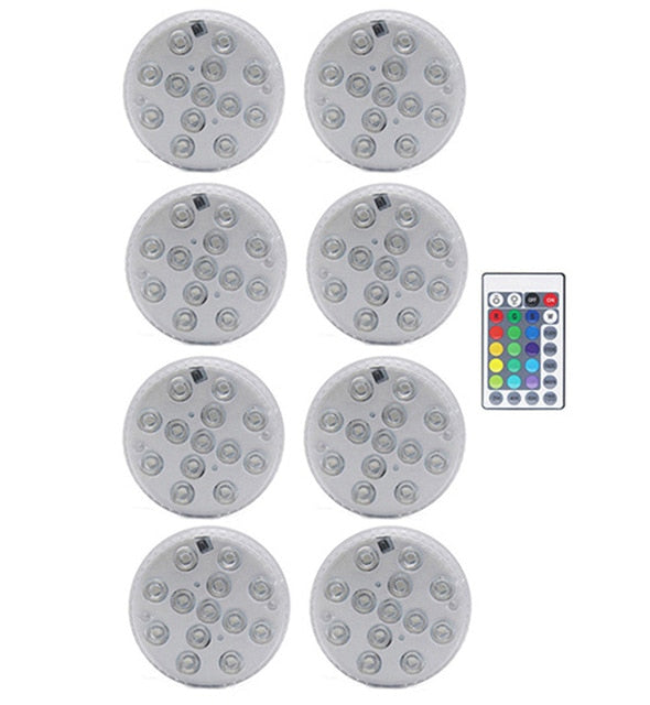 RGB Submersible Light with Magnet 13 LED Underwater Night Light Swimming Pool Light for Outdoor Vase Fish Tank Pond
