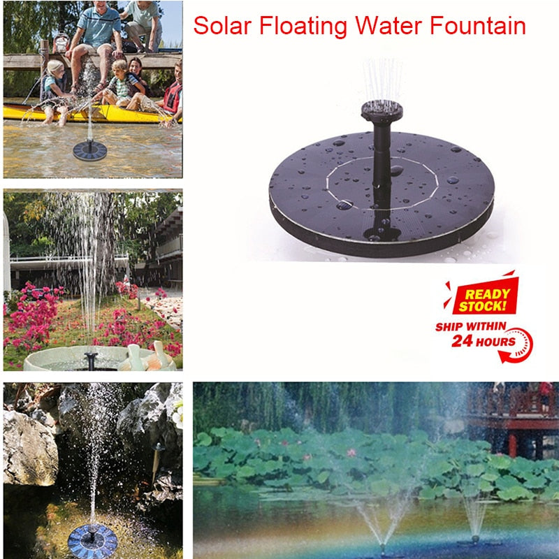 MINI Solar Powered Floating Bird Bath Water Panel Fountain Pump Garden Pond Pool